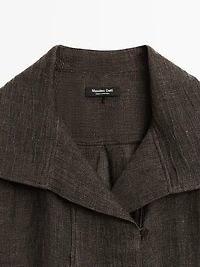 Blouse avec plastron 100 % lin