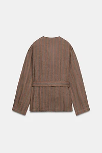 STRIPED 100% LINEN BLAZER