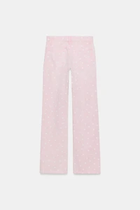 JEAN TRF WIDE LEG TAILLE BASSE POIS