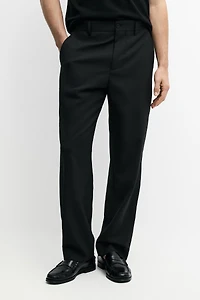 Wide-leg cool wool suit trousers