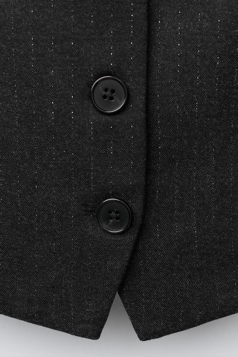 SPARKLY PINSTRIPE VEST
