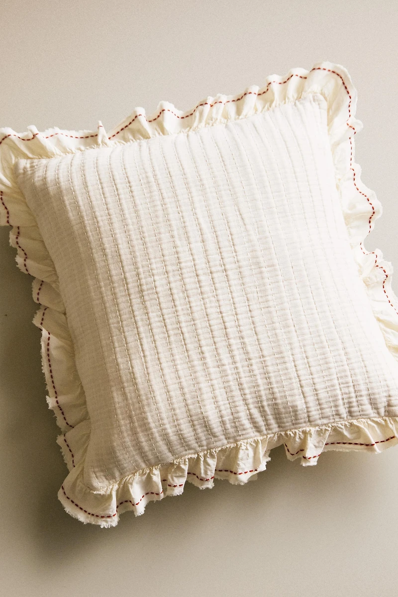 HOUSSE DE COUSSIN ENFANT TEXTURE VOLANT