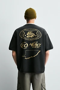 WASHED PRINTED GRAPHIC SWEATSHIRT