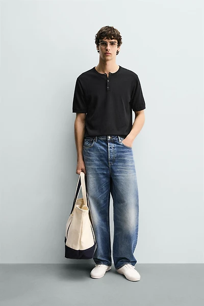 KNIT HENLEY SHIRT