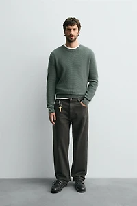 REGULAR FIT WAFFLE JUMPER