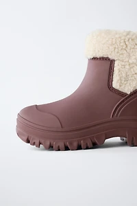 FLEECE LINED RAIN BOOTS