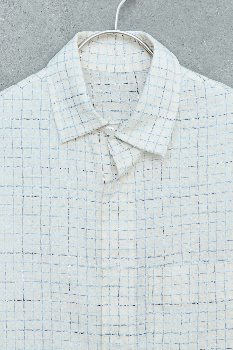 STORIESZ - PLAID SHIRT WITH COTTON AND LINEN