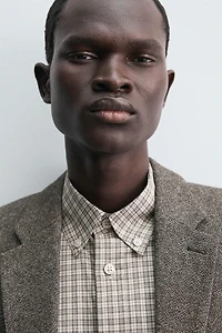 REGULAR FIT TEXTURED BLAZER