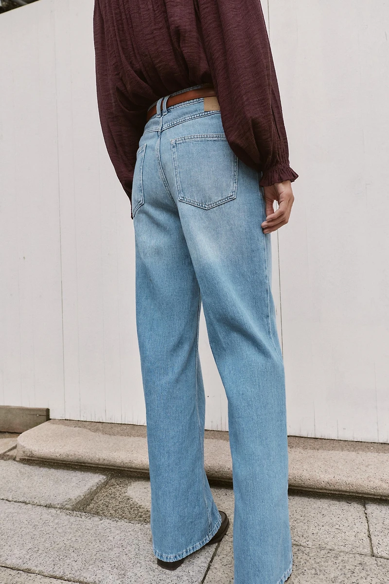 Z1975 HIGH-WAISTED WIDE LEG BELTED JEANS