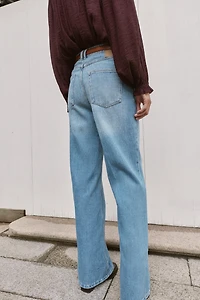 Z1975 HIGH-WAISTED WIDE LEG BELTED JEANS