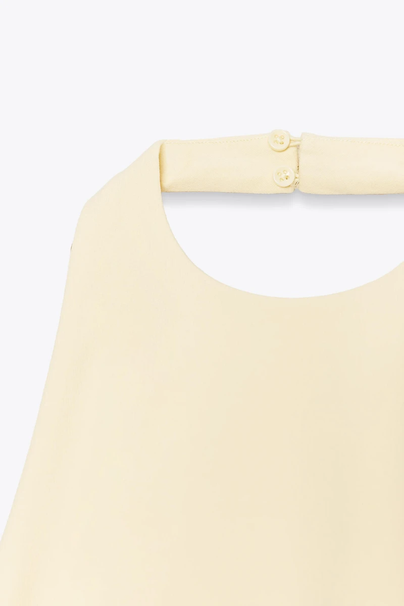 DRAPED HALTER DRESS