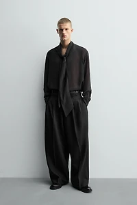 CHEMISE SEMI-TRANSPARENTE À NŒUD