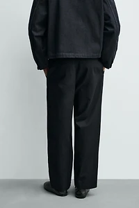 CONTRAST TOPSTITCHING DENIM CHINO PANTS