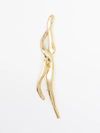 Abstract metal brooch