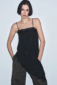 ASYMMETRIC POLKA DOT TOP ZW COLLECTION