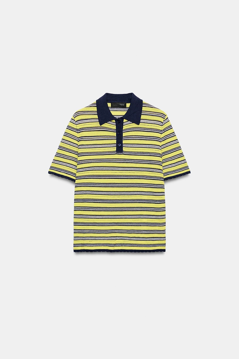 STRIPED KNIT POLO