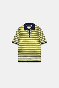 STRIPED KNIT POLO