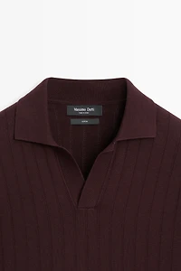 100% Cotton Knit Polo Sweater