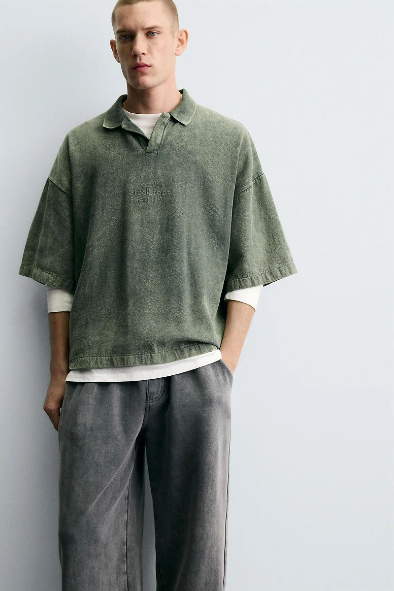 WASHED TEXTURED POLO