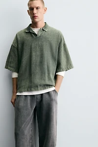 WASHED TEXTURED POLO
