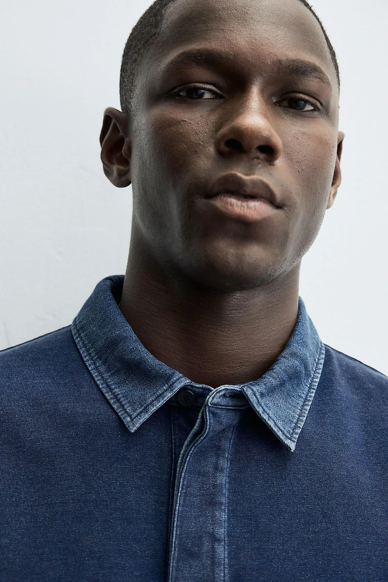 SWEAT POLO COL CONTRASTE