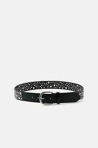 PERFORATED STUD FAUX LEATHER BELT