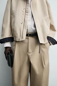 PLEATED WIDE FIT PANTS