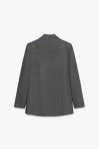 DOUBLE BREASTED BLAZER WITH SHOULDER PADS