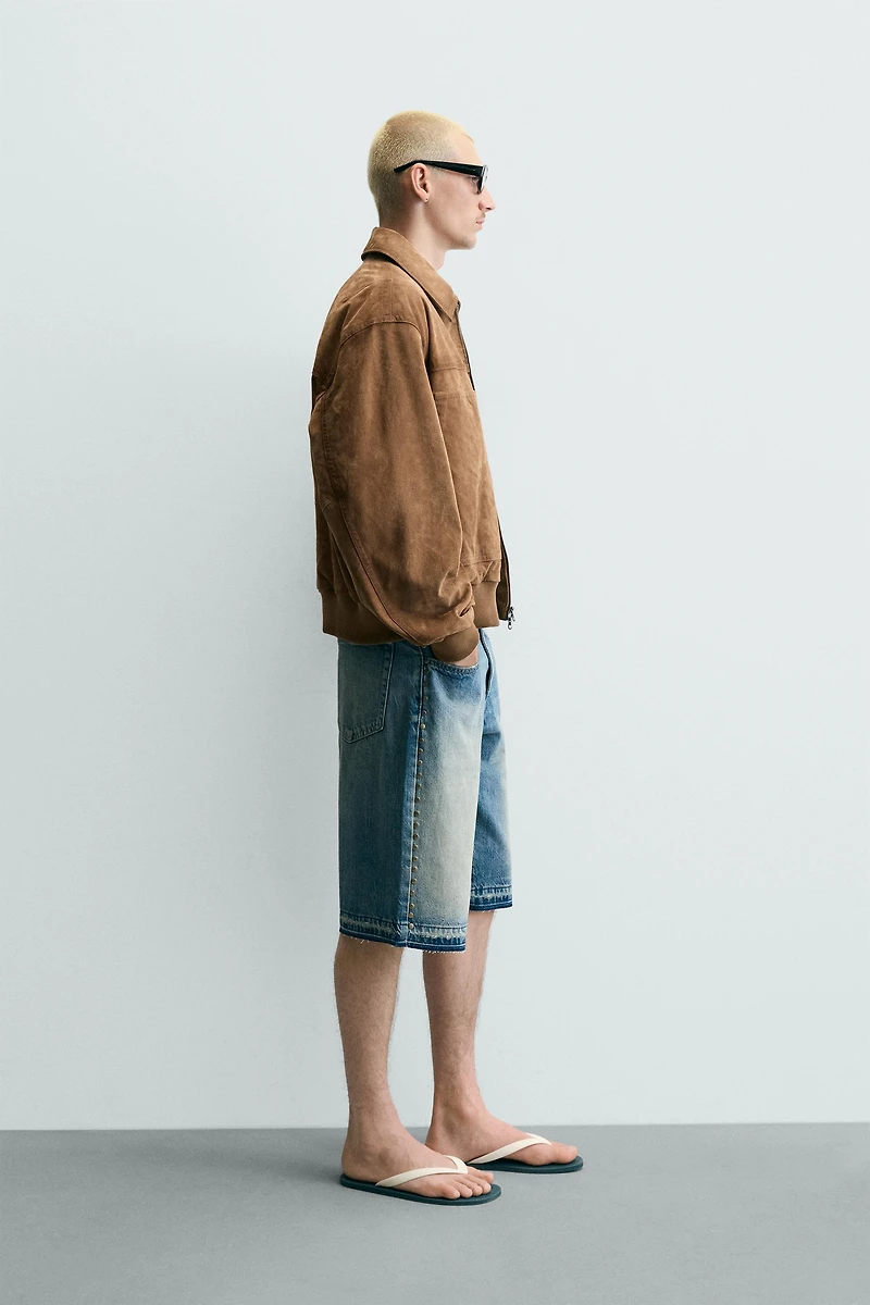 BLOUSON COUPE DÉCONTRACTÉE EN DAIM