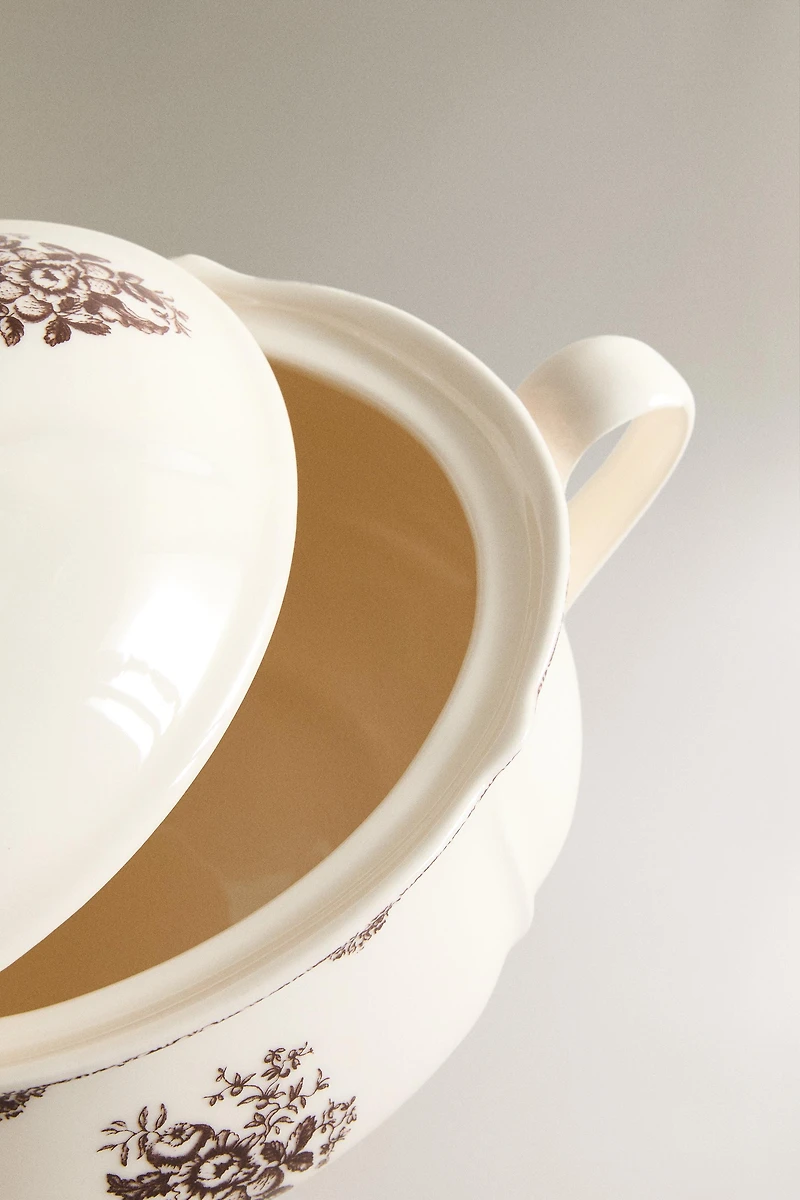 FLORAL EARTHENWARE TUREEN