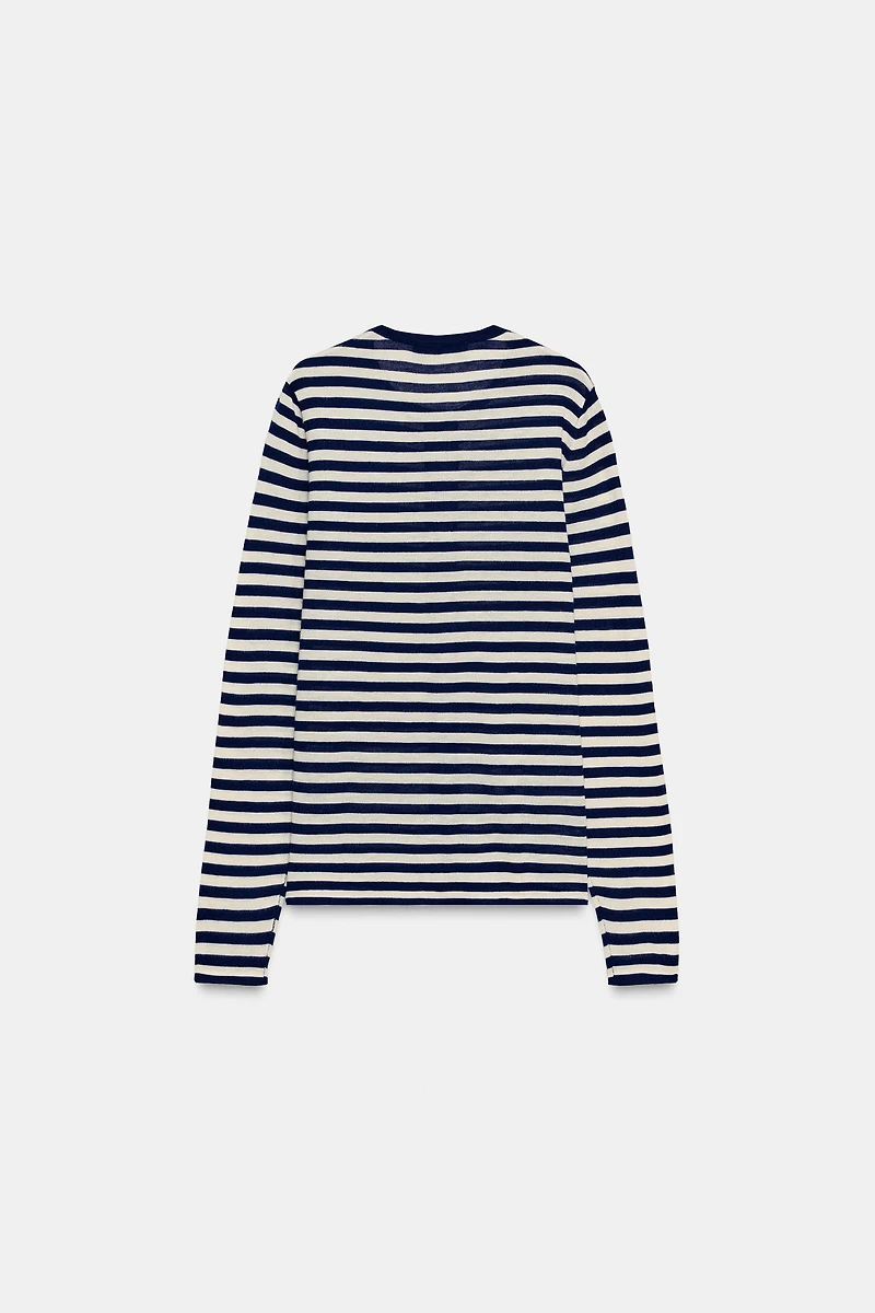 STRIPED KNIT CARDIGAN