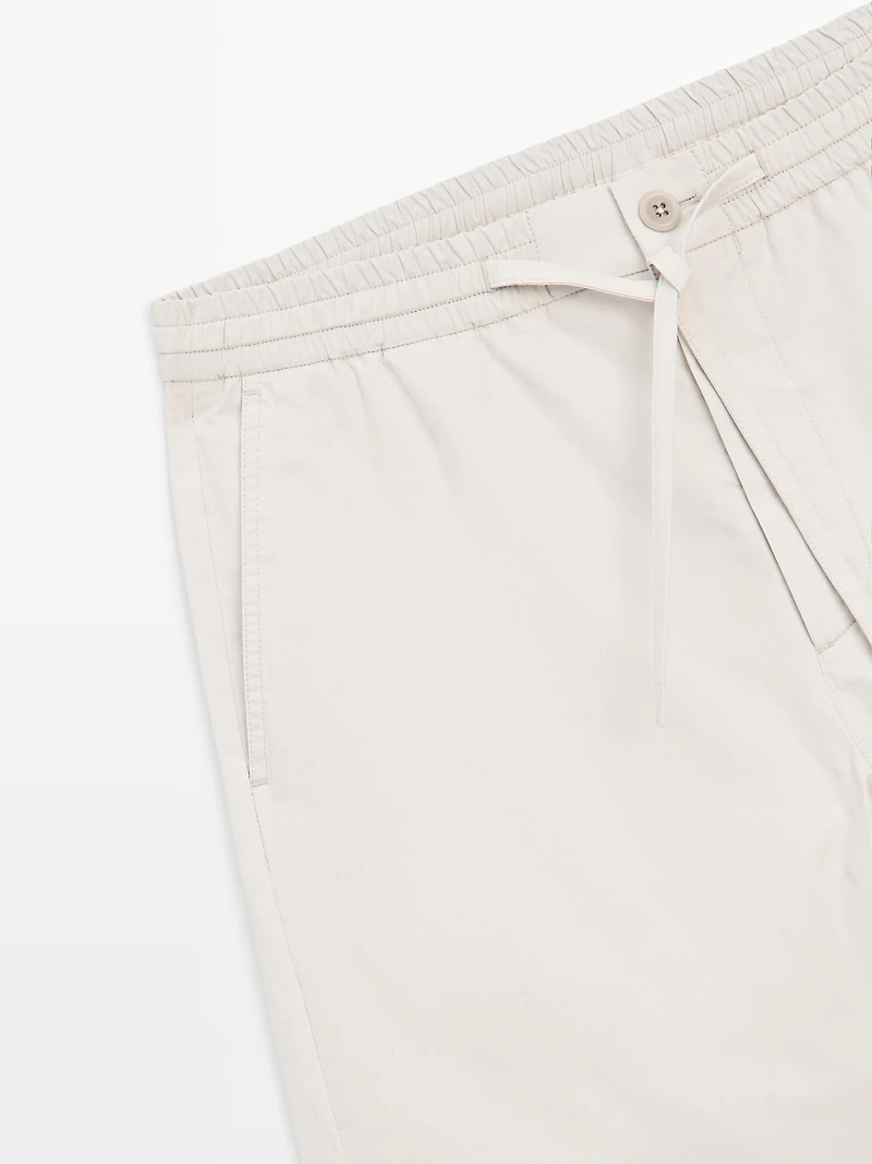 100% cotton jogger fit Bermuda shorts