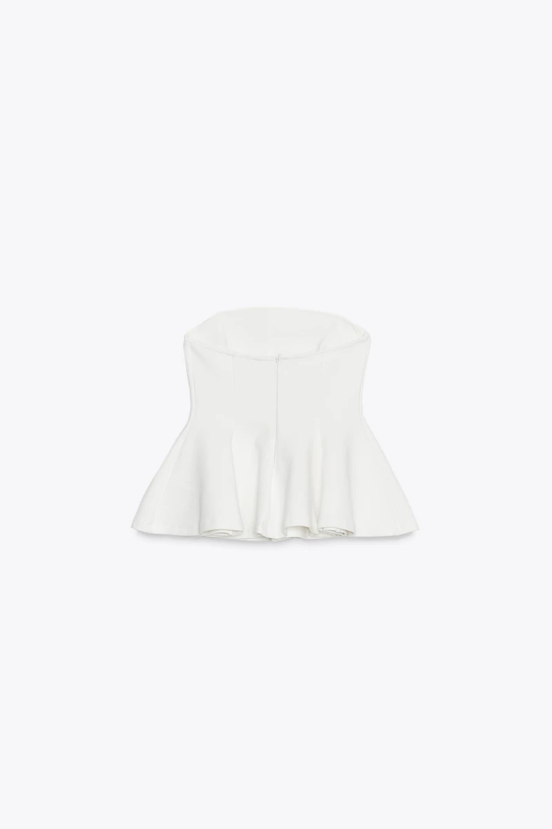 INTERLOCK PEPLUM TOP