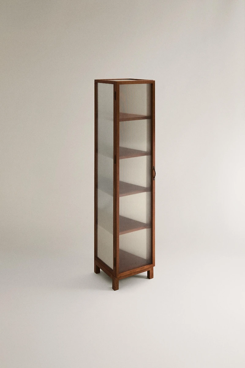 ASH WOOD STORAGE UNIT WITH GLASS DOORS
