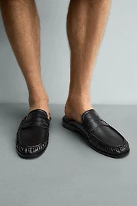 GATHERED OPEN-BACK LOAFERS