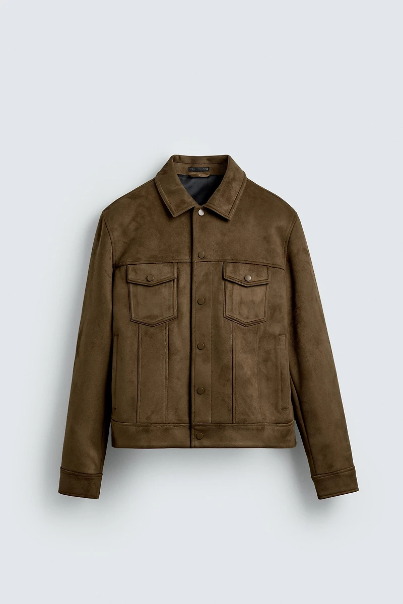 VESTE EFFET DAIM REGULAR FIT