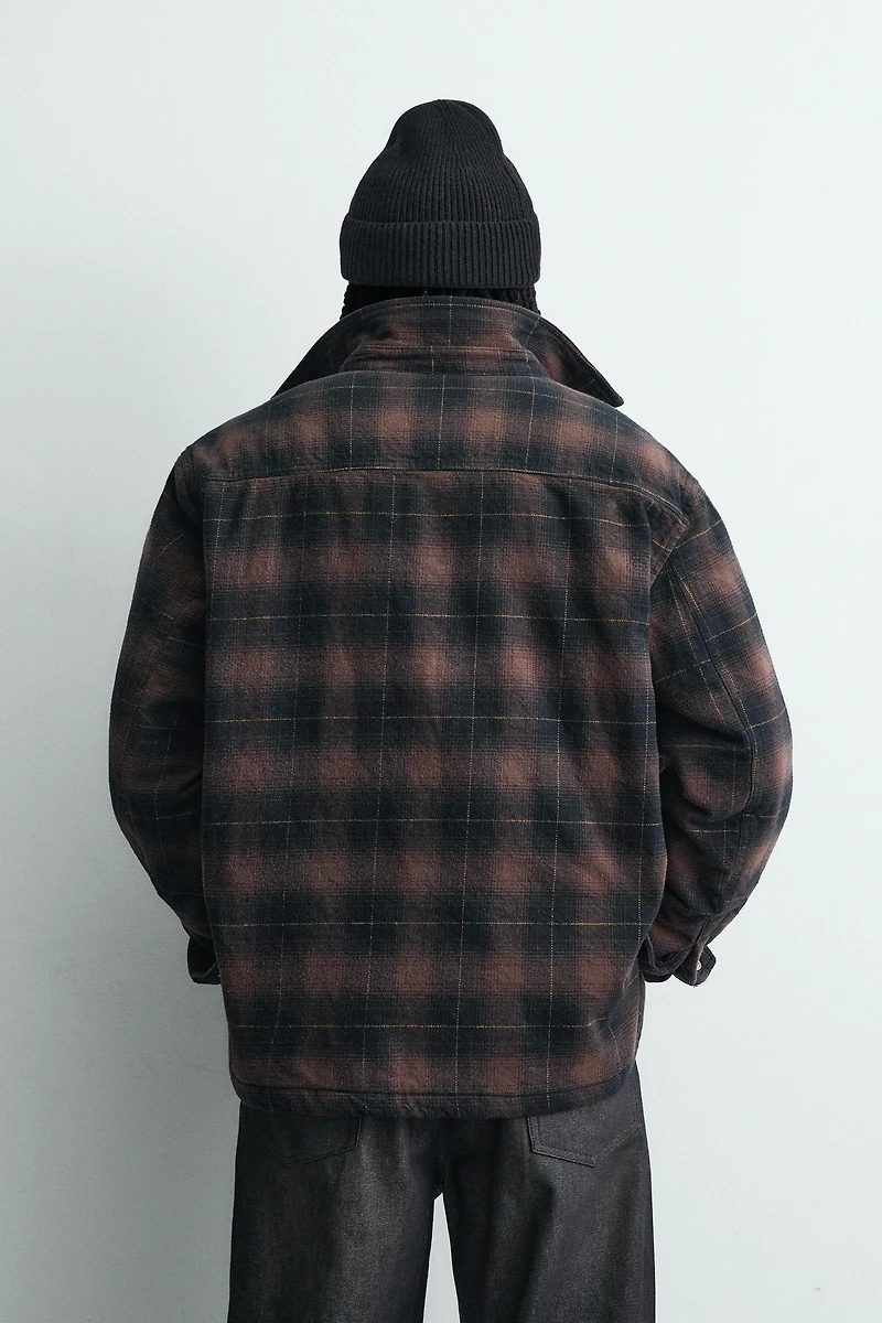 PLAID PADDED OVERSHIRT