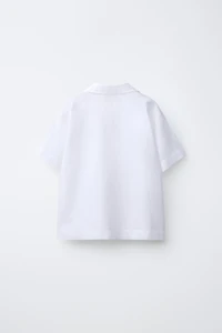 LINEN AND COTTON SPREAD COLLAR SHIRT