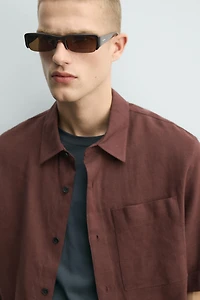 RELAXED FIT LINEN BLEND SHIRT