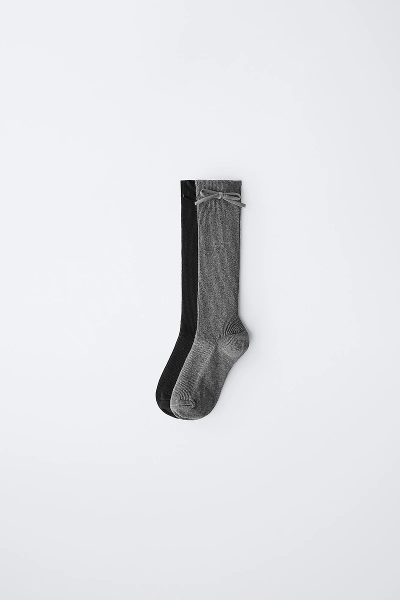 TWO-PACK OF HIGH SOCKS WITH BOW