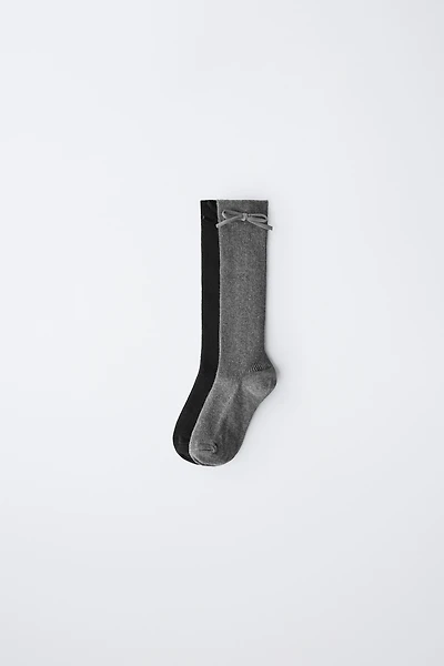 TWO-PACK OF HIGH SOCKS WITH BOW