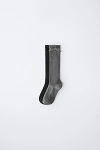 TWO-PACK OF HIGH SOCKS WITH BOW