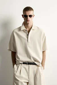 BOXY FIT STRIPED POLO SHIRT