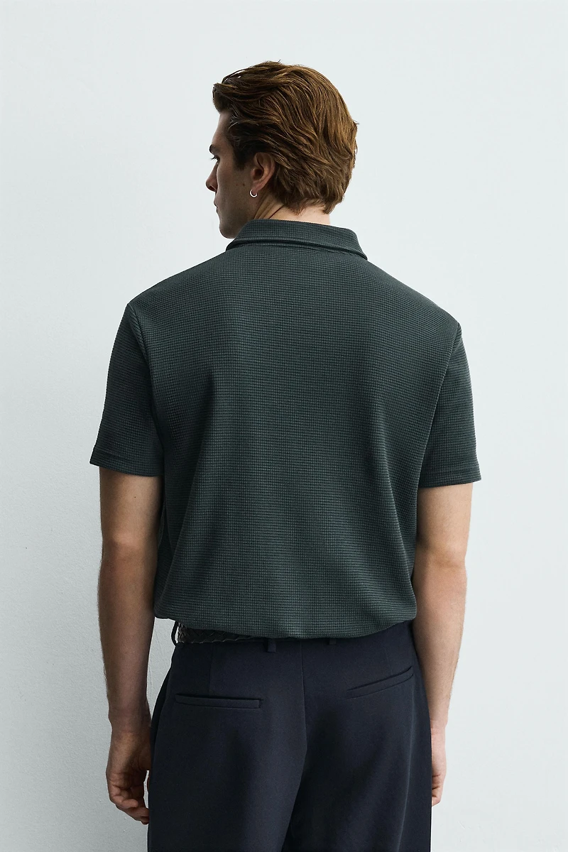 WAFFLE TEXTURED POLO SHIRT
