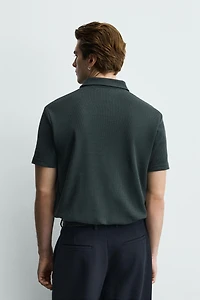 WAFFLE TEXTURED POLO SHIRT