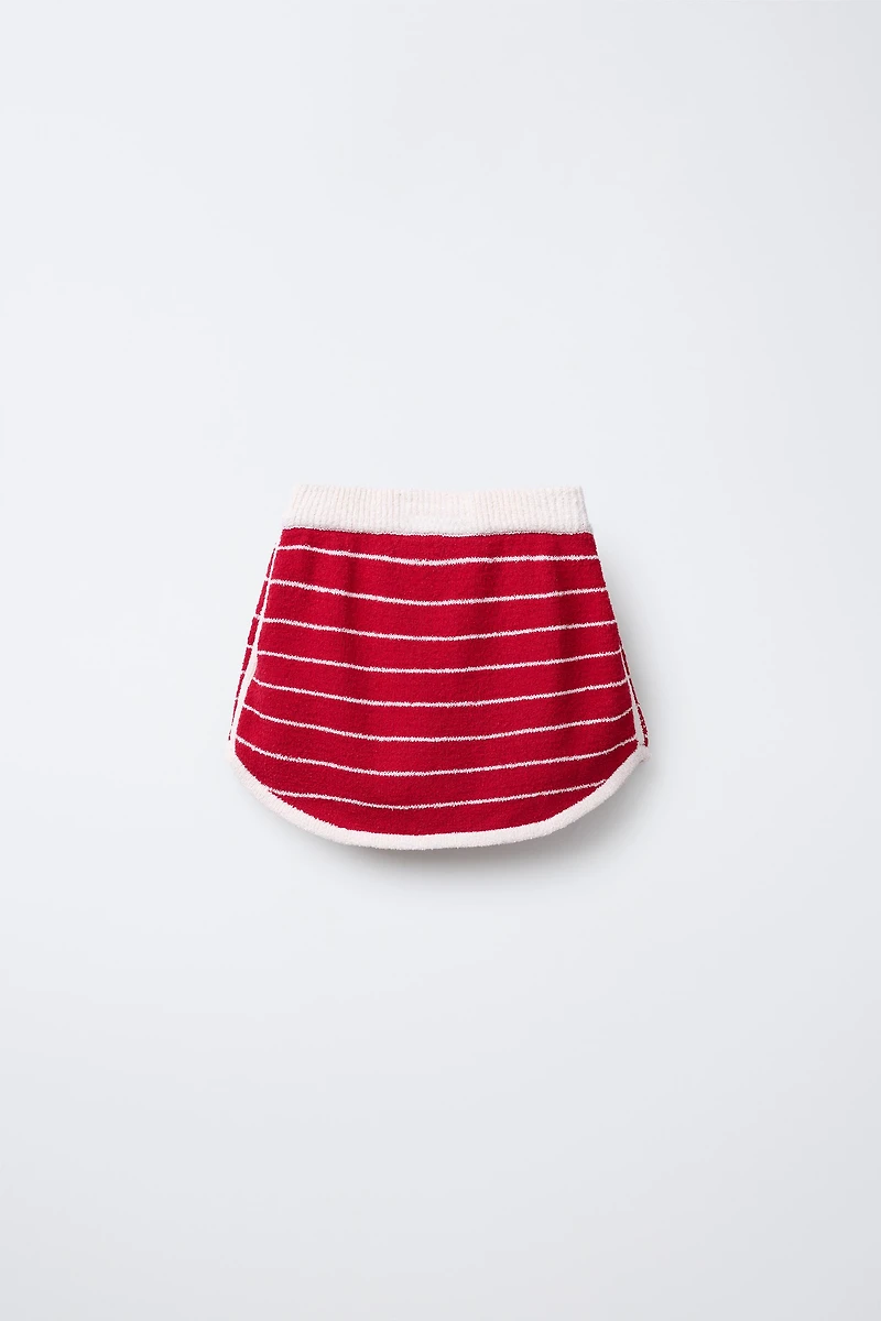 STRIPED TOWEL EFFECT SKIRT