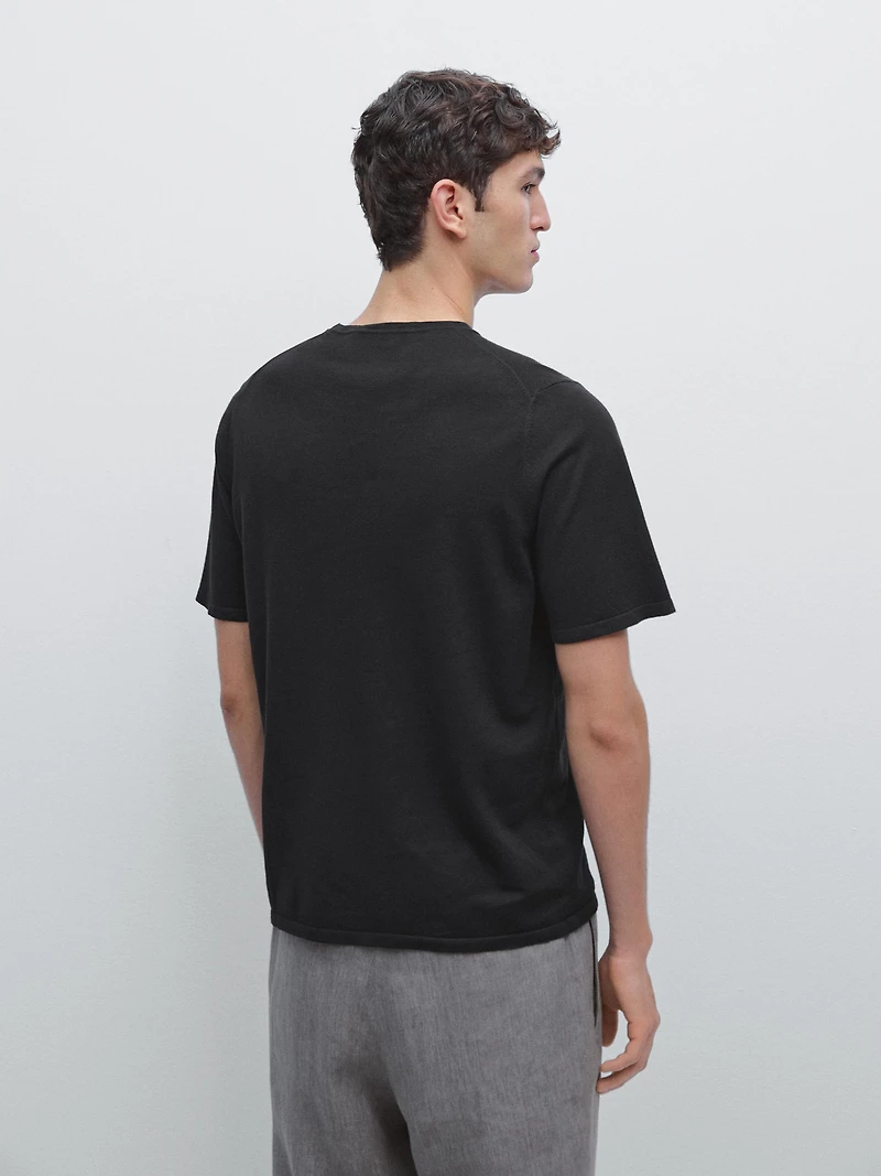 Cotton blend knit T-shirt