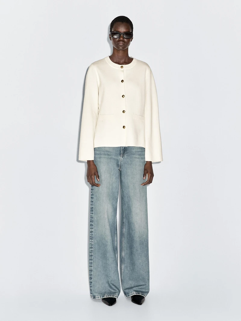 100% wool knit cardigan