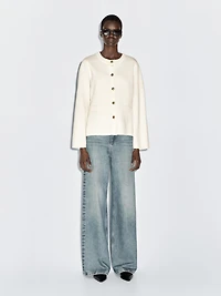 100% wool knit cardigan