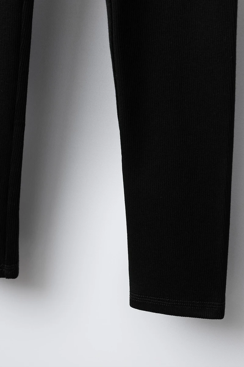 RIBBED LEGGINGS WITH MODAL LABEL